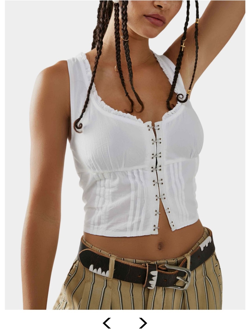 Free People White Hook-and-Eye Amelia Corset Top Size XS